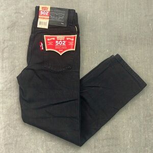 NWT‎ Levi's 502 Regular Taper Black Jeans Youth Boys Size 7X Reg